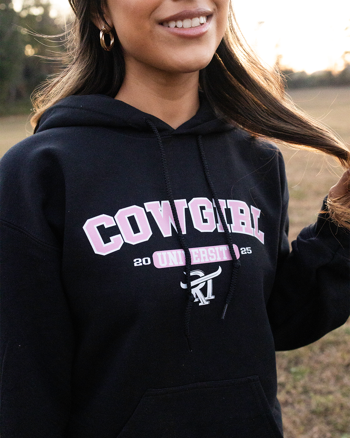 Pink Cowgirl University Hoodie